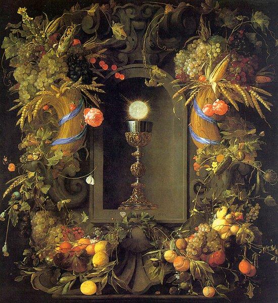 Jan Davidz de Heem Eucharist in a Fruit Wreath Germany oil painting art